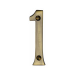 M Marcus Heritage Brass Numeral 1 - Face Fix 76mm Traditional font